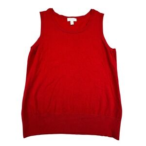 Charter Club Red Sleeveless Knit Top‎ Women's Size M Rayon Nylon Blend